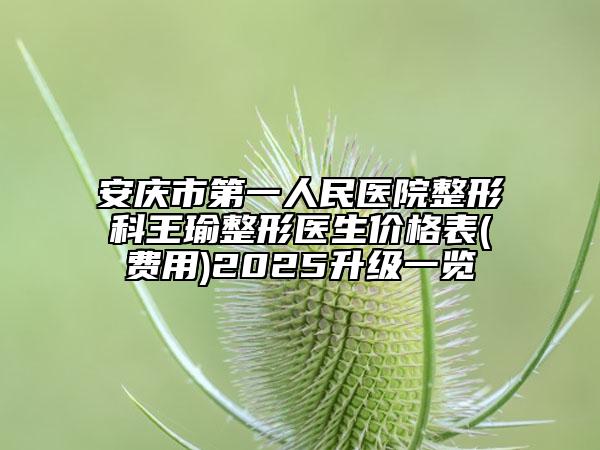 安慶市第一人民醫(yī)院整形科王瑜整形醫(yī)生價(jià)格表(費(fèi)用)2025升級(jí)一覽