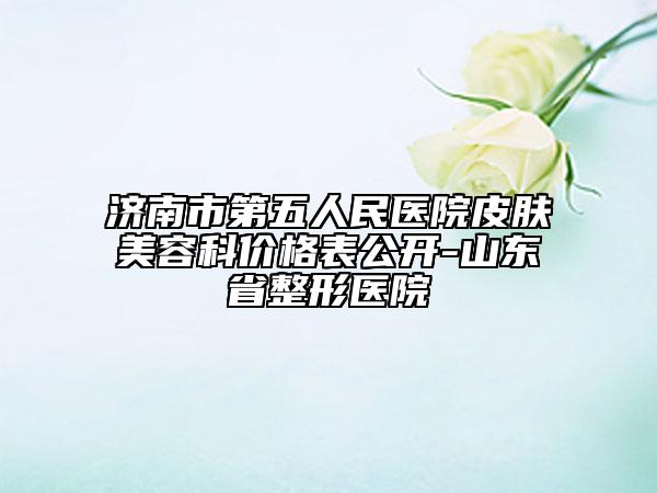 濟(jì)南市第五人民醫(yī)院皮膚美容科價格表公開-山東省整形醫(yī)院