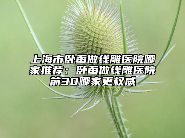 上海市臥蠶做線雕醫(yī)院哪家推薦:臥蠶做線雕醫(yī)院前30哪家更權(quán)威