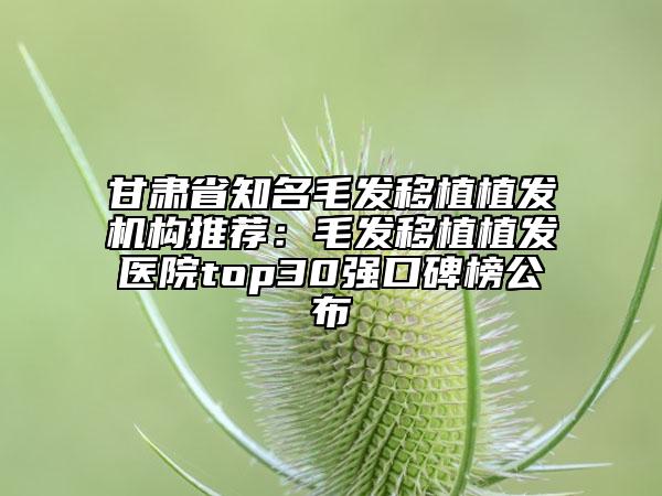 甘肅省知名毛發(fā)移植植發(fā)機(jī)構(gòu)推薦:毛發(fā)移植植發(fā)醫(yī)院top30強(qiáng)口碑榜公布