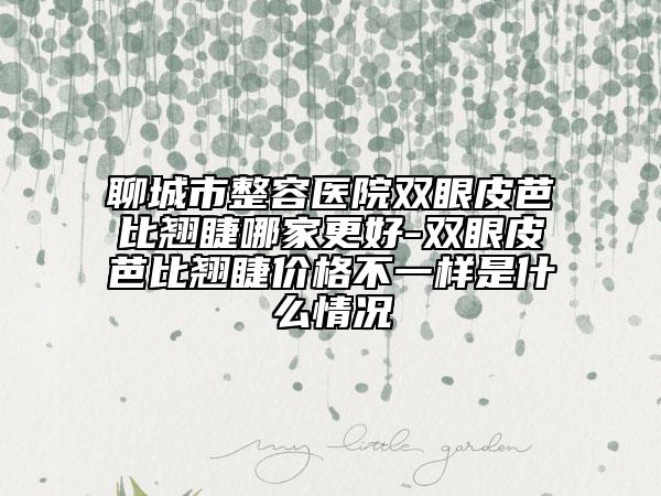 聊城市整容醫(yī)院雙眼皮芭比翹睫哪家更好-雙眼皮芭比翹睫價格不一樣是什么情況