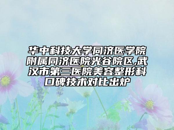 華中科技大學(xué)同濟(jì)醫(yī)學(xué)院附屬同濟(jì)醫(yī)院光谷院區(qū),武漢市第三醫(yī)院美容整形科口碑技術(shù)對(duì)比出爐