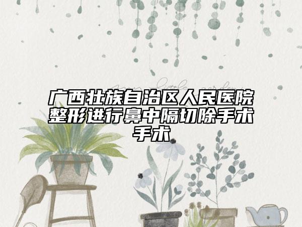 廣西壯族自治區(qū)人民醫(yī)院整形進(jìn)行鼻中隔切除手術(shù)手術(shù)