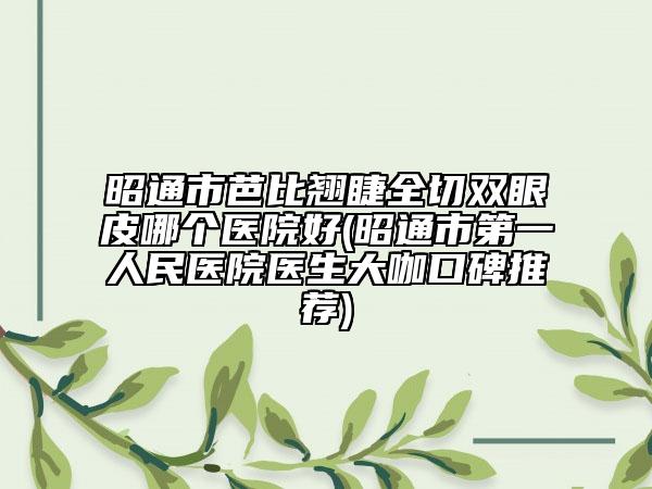 昭通市芭比翹睫全切雙眼皮哪個(gè)醫(yī)院好(昭通市第一人民醫(yī)院醫(yī)生大咖口碑推薦)