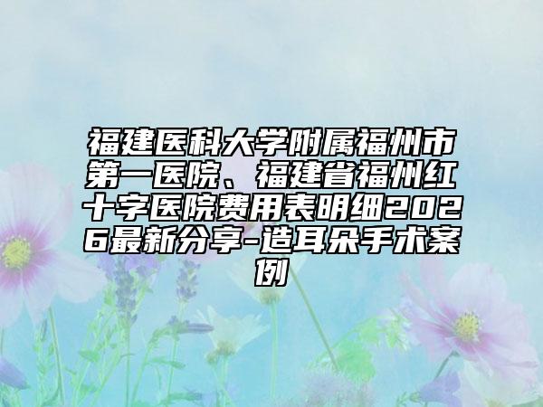 福建醫(yī)科大學(xué)附屬福州市第一醫(yī)院、福建省福州紅十字醫(yī)院費(fèi)用表明細(xì)2026最新分享-造耳朵手術(shù)案例