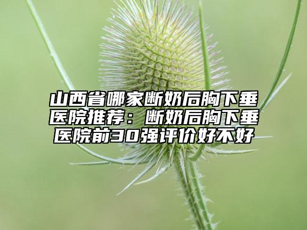 山西省哪家斷奶后胸下垂醫(yī)院推薦:斷奶后胸下垂醫(yī)院前30強評價好不好
