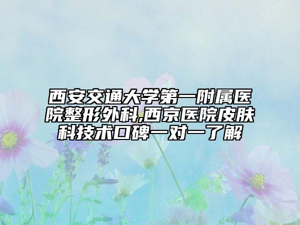 西安交通大學(xué)第一附屬醫(yī)院整形外科,西京醫(yī)院皮膚科技術(shù)口碑一對(duì)一了解