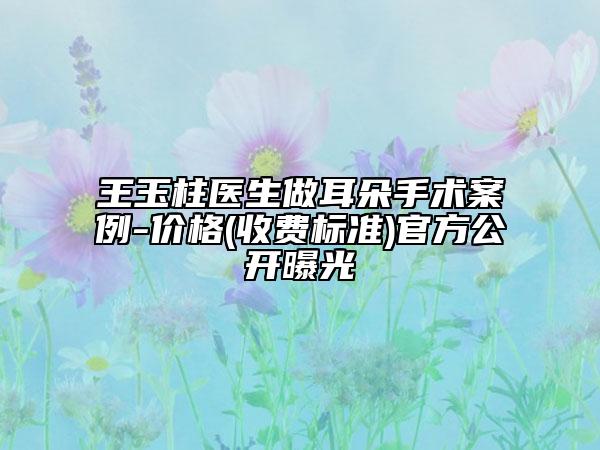 王玉柱醫(yī)生做耳朵手術(shù)案例-價格(收費標(biāo)準(zhǔn))官方公開曝光