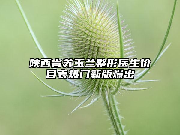 陜西省蘇玉蘭整形醫(yī)生價目表熱門新版爆出