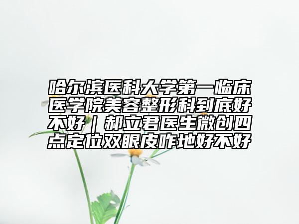 哈爾濱醫(yī)科大學(xué)第一臨床醫(yī)學(xué)院美容整形科到底好不好｜郝立君醫(yī)生微創(chuàng)四點(diǎn)定位雙眼皮咋地好不好