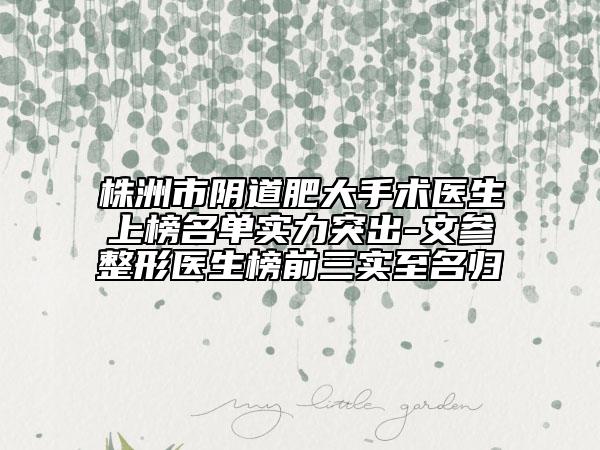 株洲市陰道肥大手術(shù)醫(yī)生上榜名單實(shí)力突出-文參整形醫(yī)生榜前三實(shí)至名歸