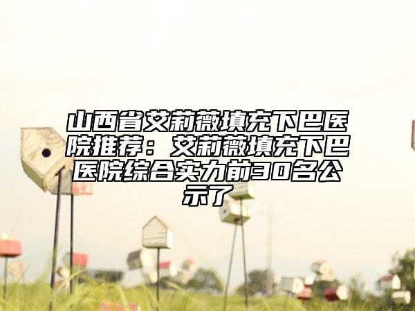 山西省艾莉薇填充下巴醫(yī)院推薦：艾莉薇填充下巴醫(yī)院綜合實(shí)力前30名公示了