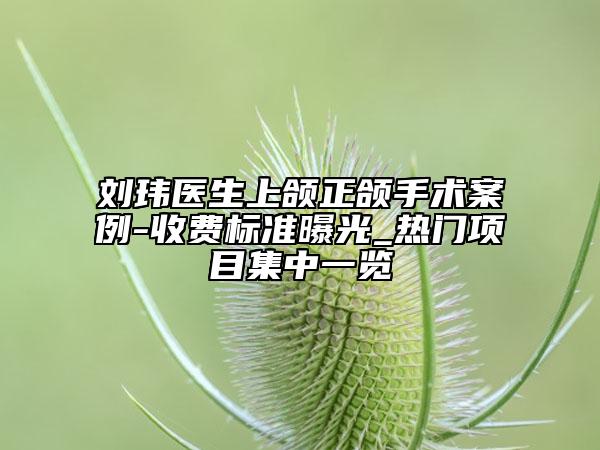劉瑋醫(yī)生上頜正頜手術(shù)案例-收費標準曝光_熱門項目集中一覽