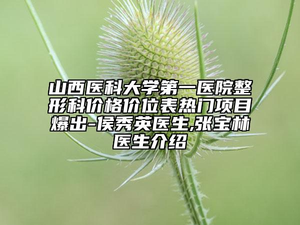 山西醫(yī)科大學(xué)第一醫(yī)院整形科價(jià)格價(jià)位表熱門項(xiàng)目爆出-侯秀英醫(yī)生,張寶林醫(yī)生介紹