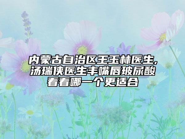 內(nèi)蒙古自治區(qū)王玉林醫(yī)生,湯瑞俠醫(yī)生豐嘴唇玻尿酸看看哪一個更適合