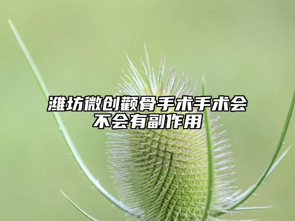 濰坊微創(chuàng)顴骨手術(shù)手術(shù)會不會有副作用