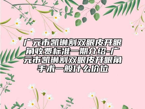 廣元市凱琳割雙眼皮開(kāi)眼角收費(fèi)標(biāo)準(zhǔn)一期介紹-廣元市凱琳割雙眼皮開(kāi)眼角手術(shù)一般什么價(jià)位