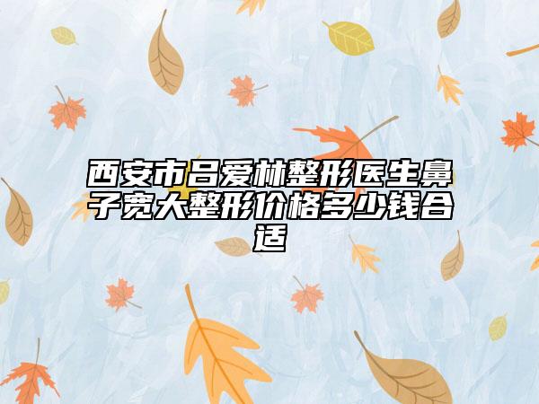 西安市呂愛林整形醫(yī)生鼻子寬大整形價(jià)格多少錢合適
