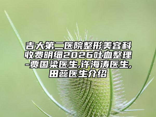 吉大第二醫(yī)院整形美容科收費(fèi)明細(xì)2026吐血整理-賈國(guó)梁醫(yī)生,許海濤醫(yī)生,田蕊醫(yī)生介紹