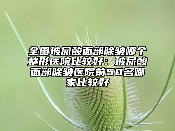 全國玻尿酸面部除皺哪個整形醫(yī)院比較好：玻尿酸面部除皺醫(yī)院前50名哪家比較好