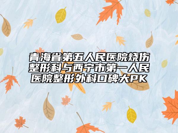青海省第五人民醫(yī)院燒傷整形科與西寧市第一人民醫(yī)院整形外科口碑大PK