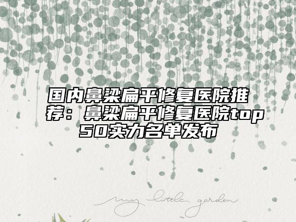 國內(nèi)鼻梁扁平修復(fù)醫(yī)院推薦：鼻梁扁平修復(fù)醫(yī)院top50實(shí)力名單發(fā)布