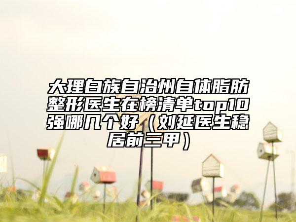 大理白族自治州自體脂肪整形醫(yī)生在榜清單top10強(qiáng)哪幾個(gè)好(劉延醫(yī)生穩(wěn)居前三甲)