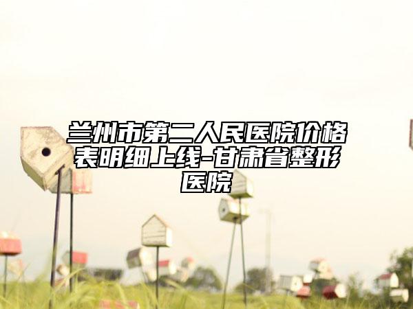 蘭州市第二人民醫(yī)院價格表明細(xì)上線-甘肅省整形醫(yī)院