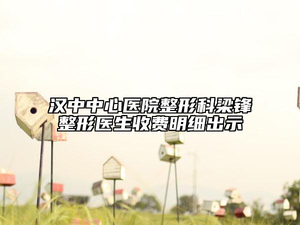 漢中中心醫(yī)院整形科梁鋒整形醫(yī)生收費(fèi)明細(xì)出示