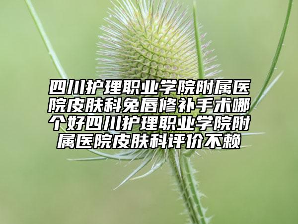 四川護(hù)理職業(yè)學(xué)院附屬醫(yī)院皮膚科兔唇修補(bǔ)手術(shù)哪個(gè)好四川護(hù)理職業(yè)學(xué)院附屬醫(yī)院皮膚科評(píng)價(jià)不賴