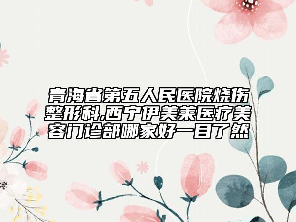 青海省第五人民醫(yī)院燒傷整形科,西寧伊美萊醫(yī)療美容門診部哪家好一目了然