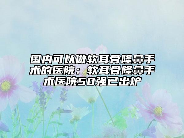 國(guó)內(nèi)可以做軟耳骨隆鼻手術(shù)的醫(yī)院：軟耳骨隆鼻手術(shù)醫(yī)院50強(qiáng)已出爐