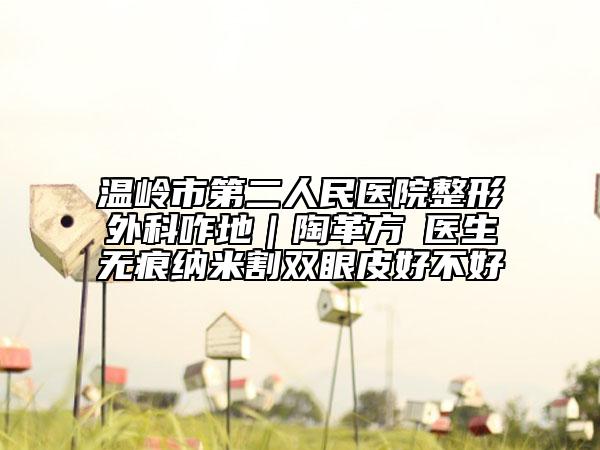 溫嶺市第二人民醫(yī)院整形外科咋地|陶革方?醫(yī)生無痕納米割雙眼皮好不好