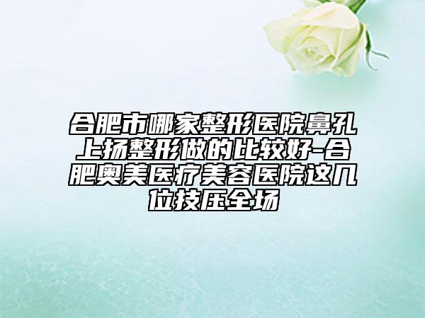 合肥市哪家整形醫(yī)院鼻孔上揚(yáng)整形做的比較好-合肥奧美醫(yī)療美容醫(yī)院這幾位技?jí)喝珗?chǎng)