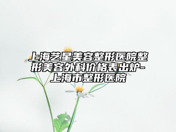 上海藝星美容整形醫(yī)院整形美容外科價格表出爐-上海市整形醫(yī)院