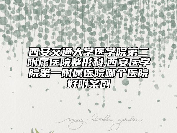 西安交通大學(xué)醫(yī)學(xué)院第二附屬醫(yī)院整形科,西安醫(yī)學(xué)院第一附屬醫(yī)院哪個(gè)醫(yī)院好附案例