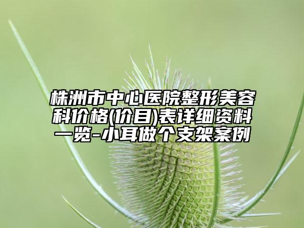株洲市中心醫(yī)院整形美容科價(jià)格(價(jià)目)表詳細(xì)資料一覽-小耳做個(gè)支架案例