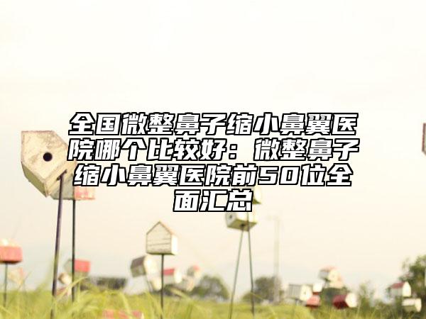 全國微整鼻子縮小鼻翼醫(yī)院哪個比較好:微整鼻子縮小鼻翼醫(yī)院前50位全面匯總