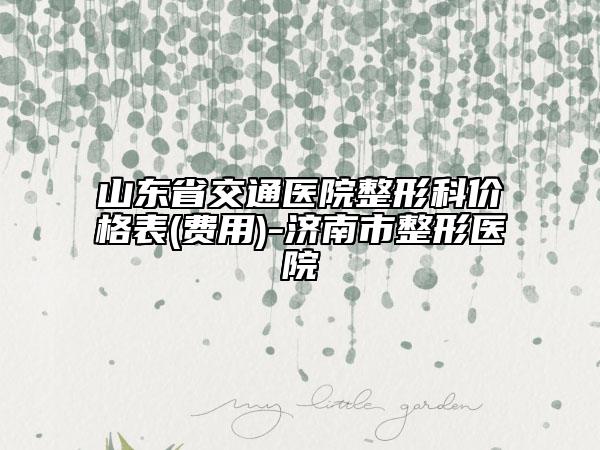 山東省交通醫(yī)院整形科價(jià)格表(費(fèi)用)-濟(jì)南市整形醫(yī)院