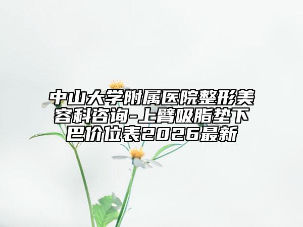 中山大學(xué)附屬醫(yī)院整形美容科咨詢-上臂吸脂墊下巴價(jià)位表2026最新