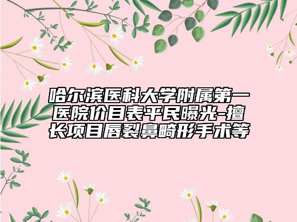 哈爾濱醫(yī)科大學(xué)附屬第一醫(yī)院價目表平民曝光-擅長項目唇裂鼻畸形手術(shù)等
