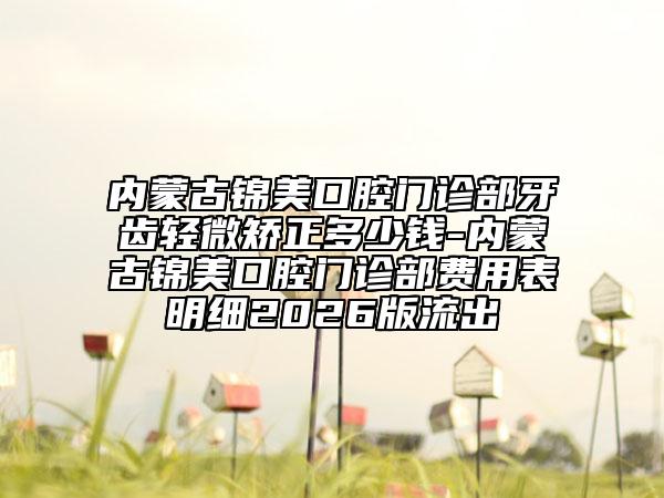 內(nèi)蒙古錦美口腔門診部牙齒輕微矯正多少錢-內(nèi)蒙古錦美口腔門診部費用表明細2026版流出