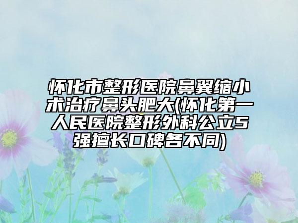 懷化市整形醫(yī)院鼻翼縮小術(shù)治療鼻頭肥大(懷化第一人民醫(yī)院整形外科公立5強(qiáng)擅長(zhǎng)口碑各不同)