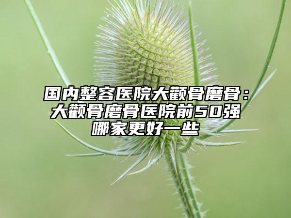 國內(nèi)整容醫(yī)院大顴骨磨骨:大顴骨磨骨醫(yī)院前50強(qiáng)哪家更好一些