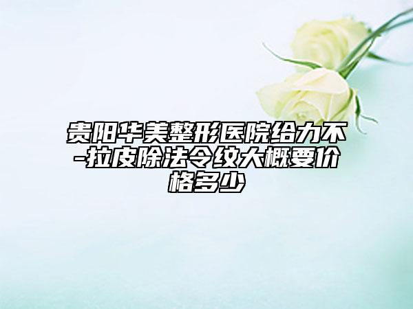 貴陽(yáng)華美整形醫(yī)院給力不-拉皮除法令紋大概要價(jià)格多少