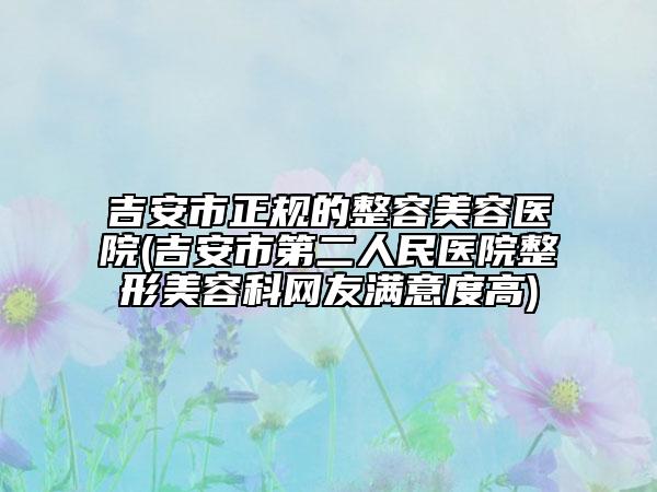 吉安市正規(guī)的整容美容醫(yī)院(吉安市第二人民醫(yī)院整形美容科網(wǎng)友滿意度高)