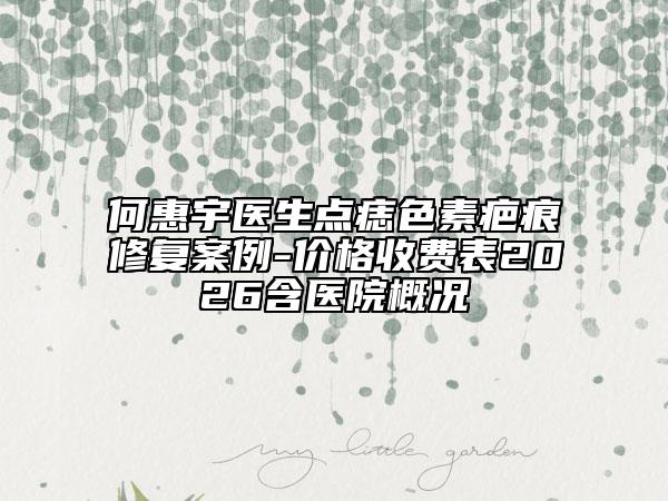 何惠宇醫(yī)生點(diǎn)痣色素疤痕修復(fù)案例-價(jià)格收費(fèi)表2026含醫(yī)院概況