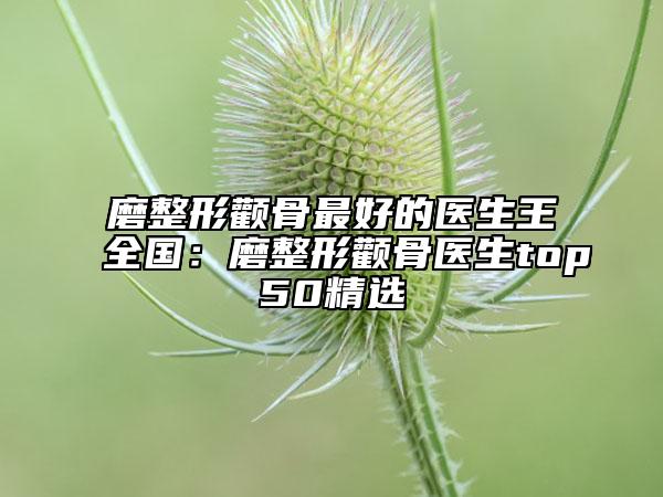 磨整形顴骨最好的醫(yī)生王全國：磨整形顴骨醫(yī)生top50精選