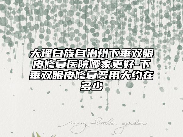 大理白族自治州下垂雙眼皮修復(fù)醫(yī)院哪家更好-下垂雙眼皮修復(fù)費(fèi)用大約在多少