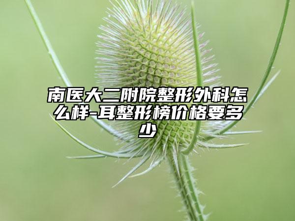 南醫(yī)大二附院整形外科怎么樣-耳整形榜價格要多少
